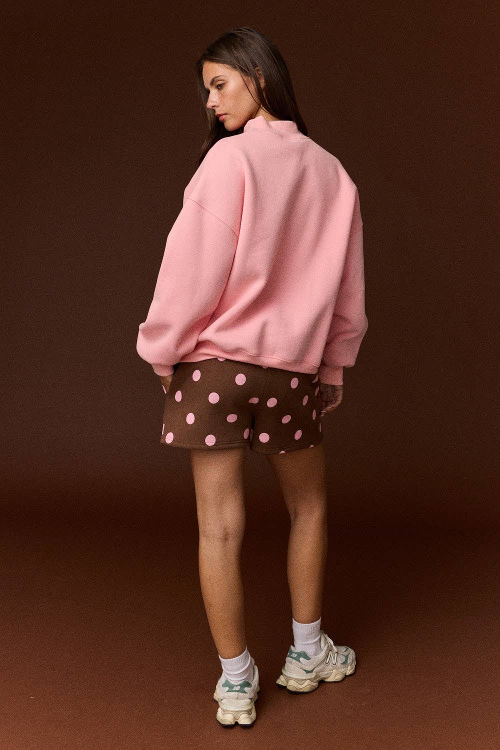 Pink Mock Neck Sweatshirt
