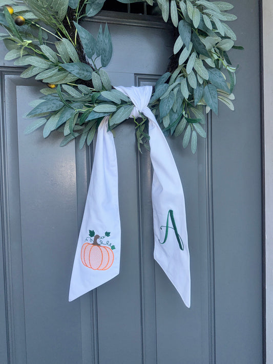 Personalized Embroidered Wreath Sash