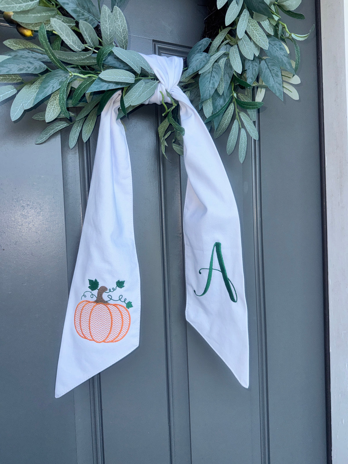 Personalized Embroidered Wreath Sash