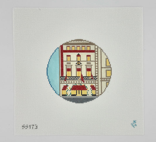 New York Cartier Store Round Needlepoint Canvas