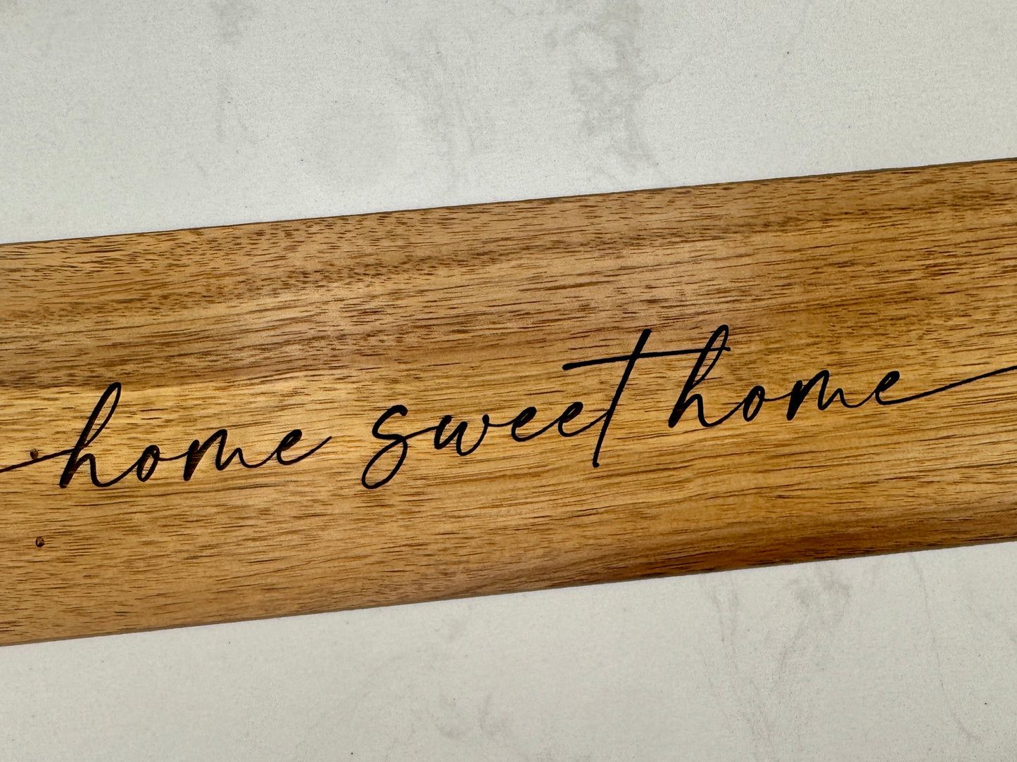 Engraved Marble & Acacia Wood “Home Sweet Home” Serving Board